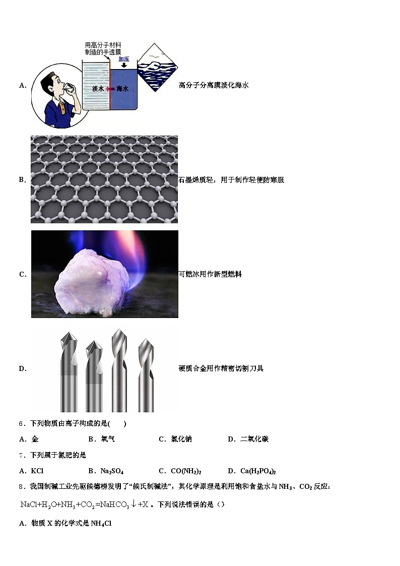 陕西省咸阳市2025-2026学年中考化学考试模拟冲刺卷（含答案解析）第2页