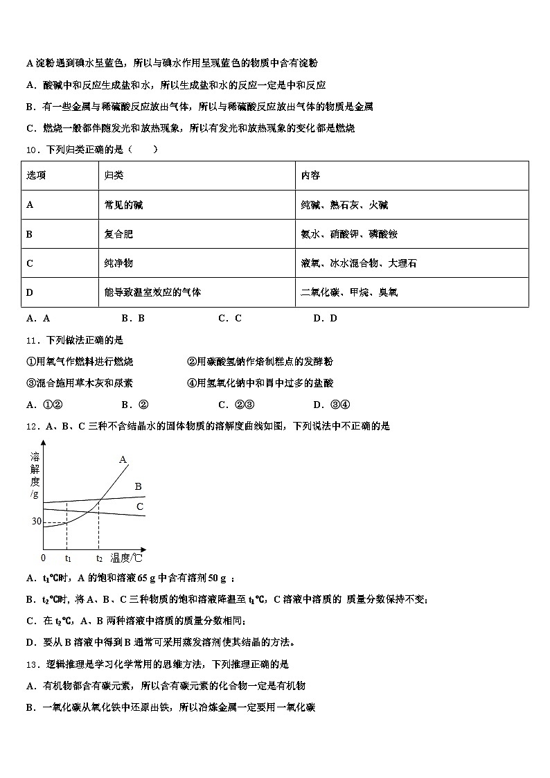 安徽省滁州市2026年中考猜题化学试卷（含答案解析）第3页