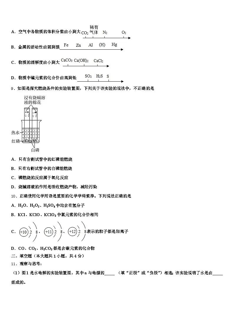三沙市2026年中考化学适应性模拟试题（含答案解析）第3页