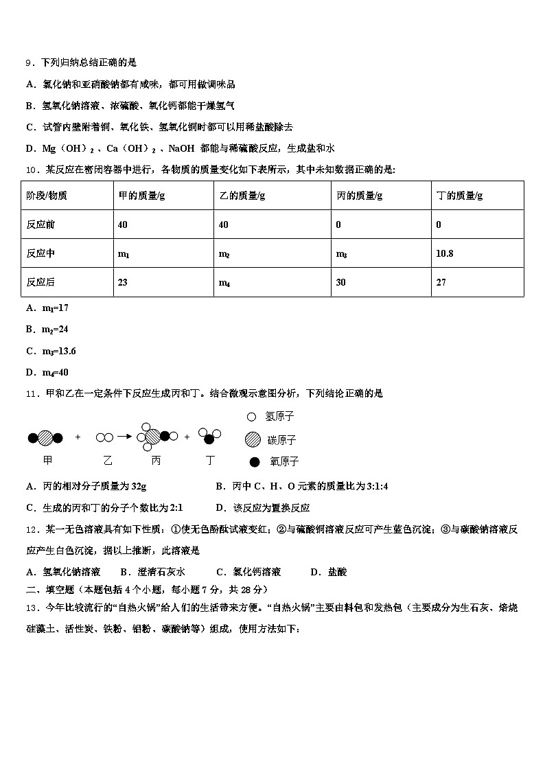 广西壮族自治区河池市2025-2026学年中考三模化学试题（含答案解析）第3页
