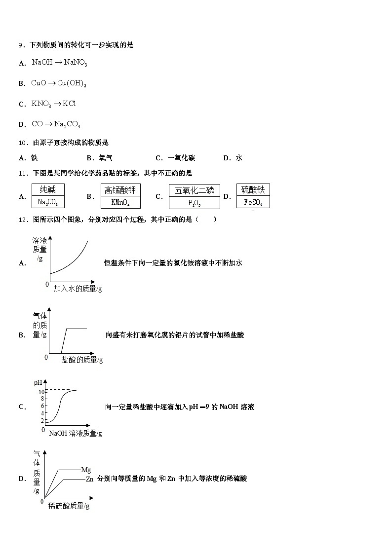 2025-2026学年日照市中考化学全真模拟试题（含答案解析）第3页