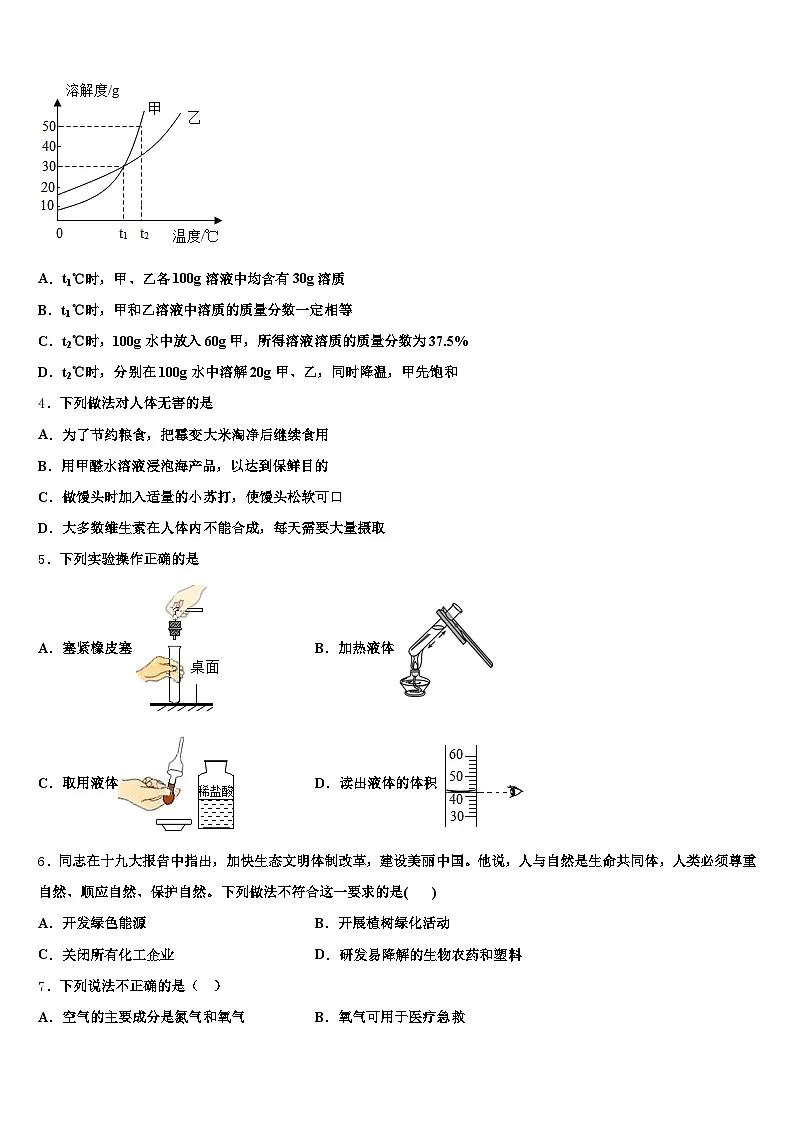 2025-2026学年天津市中考化学猜题卷（含答案解析）第2页