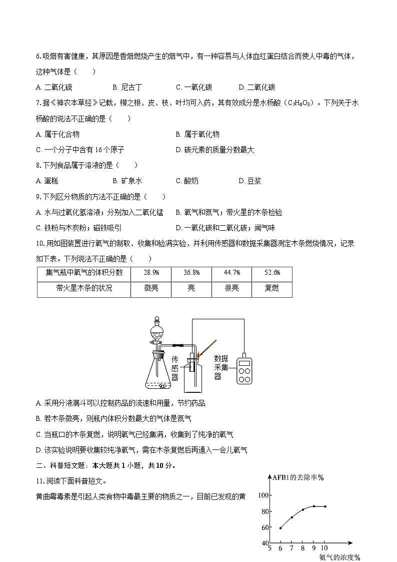 2025-2026学年辽宁省本溪市九年级（下）开学化学试卷-自定义类型第2页