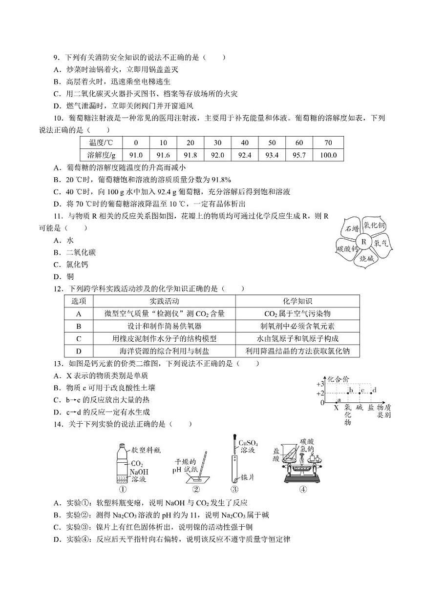 2026年广东省广州市初中学业水平考试化学模拟（三）试卷（含答案）第2页