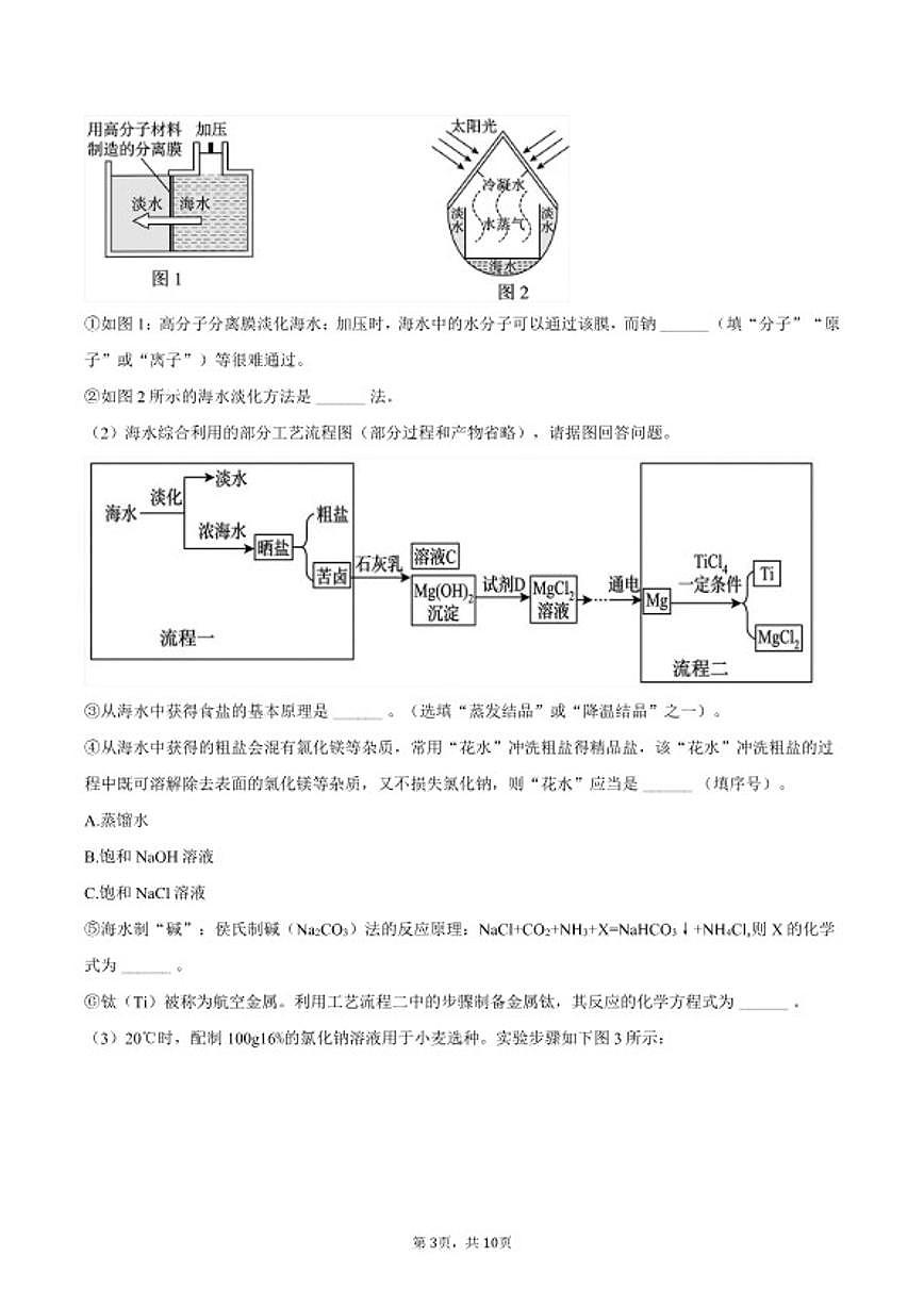 2025-2026学年辽宁省沈阳市虹桥中学教育集团九年级（下）段考化学试卷（含答案）第3页