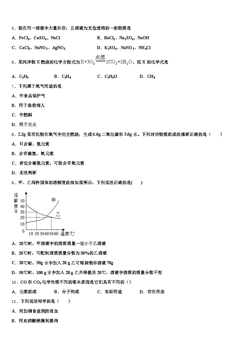 山东省枣庄市2025-2026学年中考化学全真模拟试卷（含答案解析）第2页