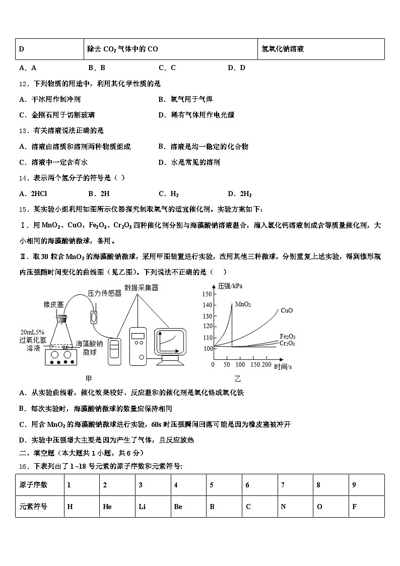 2026年河北省保定市中考化学适应性模拟试题（含答案解析）第3页