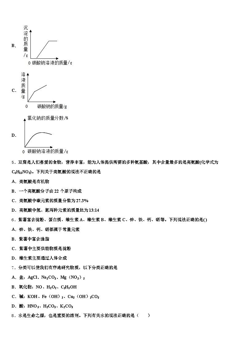 2025-2026学年太原市中考化学四模试卷（含答案解析）第2页