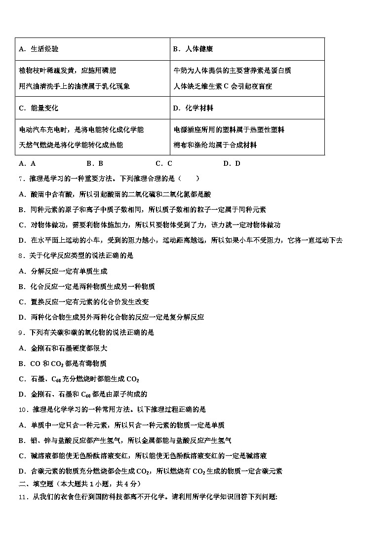 新疆维吾尔自治区2025-2026学年中考适应性考试化学试题（含答案解析）第2页