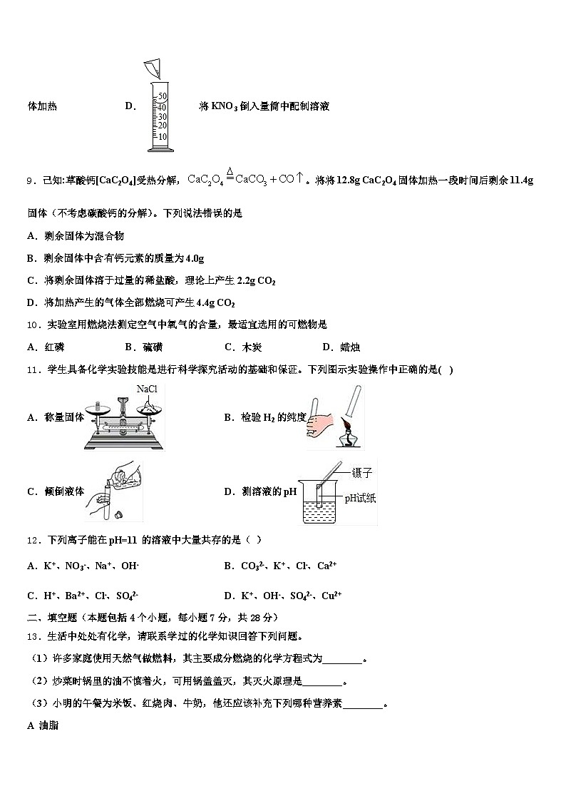 2025-2026学年松原市中考四模化学试题（含答案解析）第3页