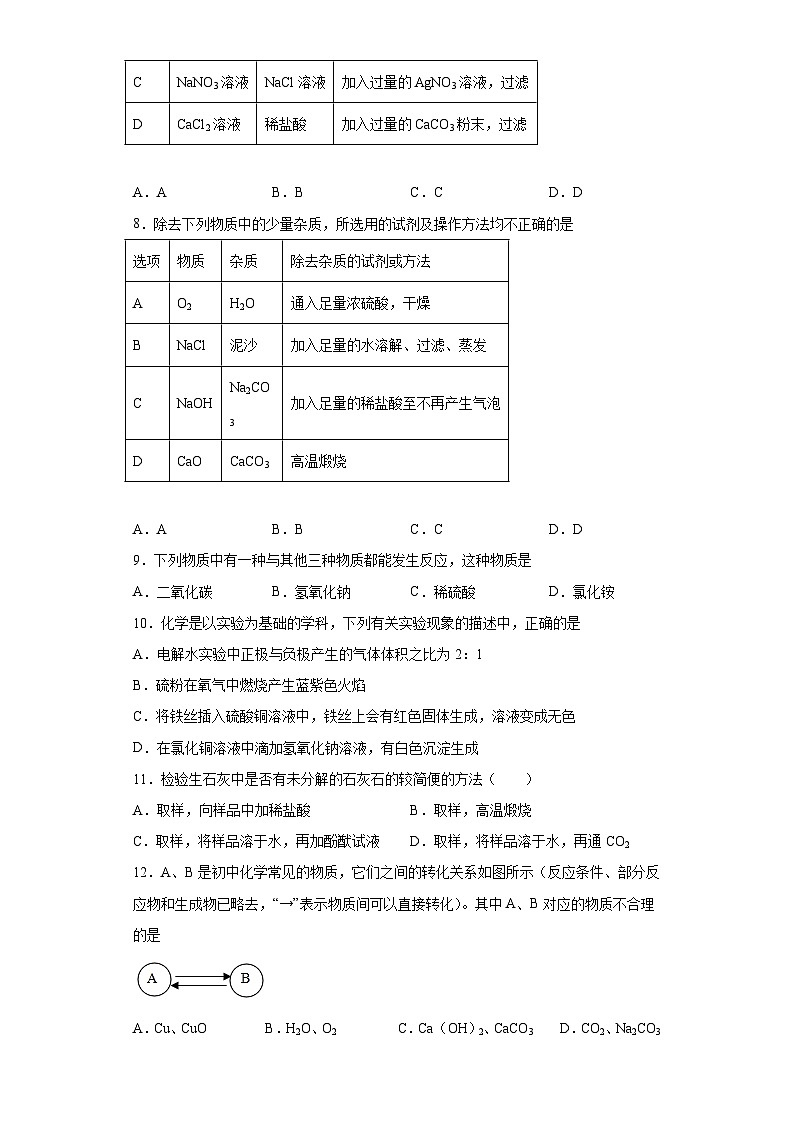 中考化学一轮复习专项巩固练习 常见的盐专练汇总（十八）（含答案解析）第2页