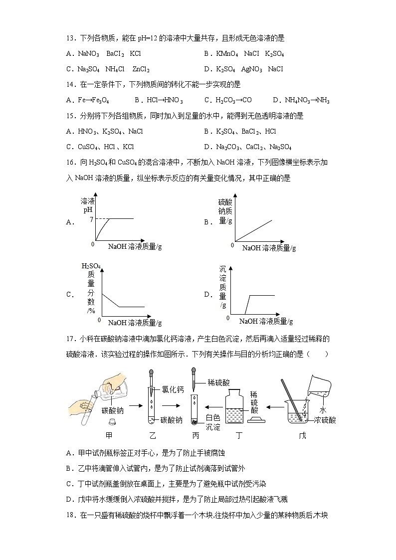 中考化学一轮复习专项巩固练习 常见的盐专练汇总（十八）（含答案解析）第3页