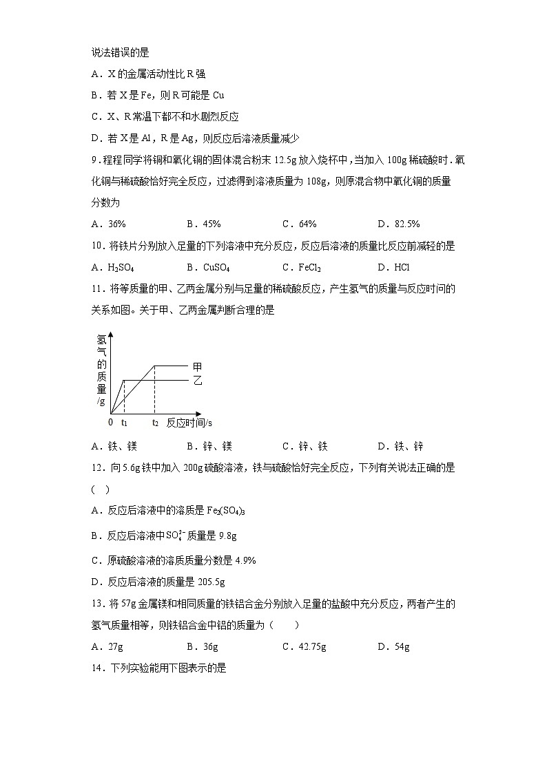 中考化学一轮复习专题巩固练习 有关金属性质的计算问题汇总（一）（含答案解析）第2页