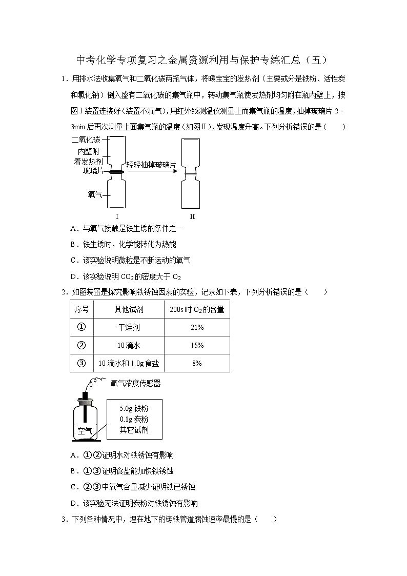 中考化学一轮复习专项巩固练习 金属资源利用与保护专练汇总（五）（含答案解析）第1页