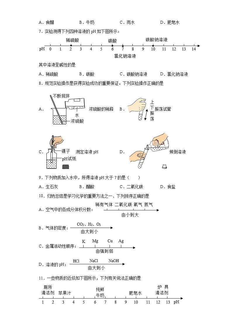 中考化学一轮复习专项巩固练习 溶液的酸碱性与pH专练汇总（十）（含答案解析）第2页