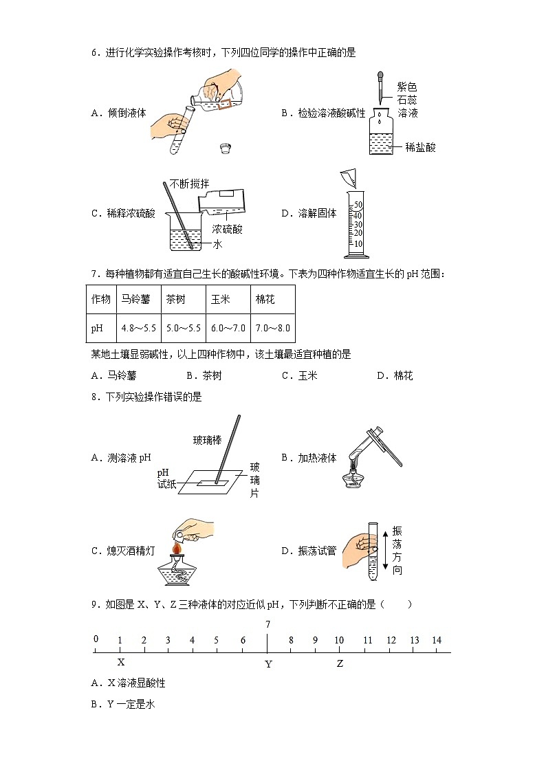 中考化学一轮复习专项巩固练习 溶液的酸碱性与pH专练汇总（十一）（含答案解析）第2页