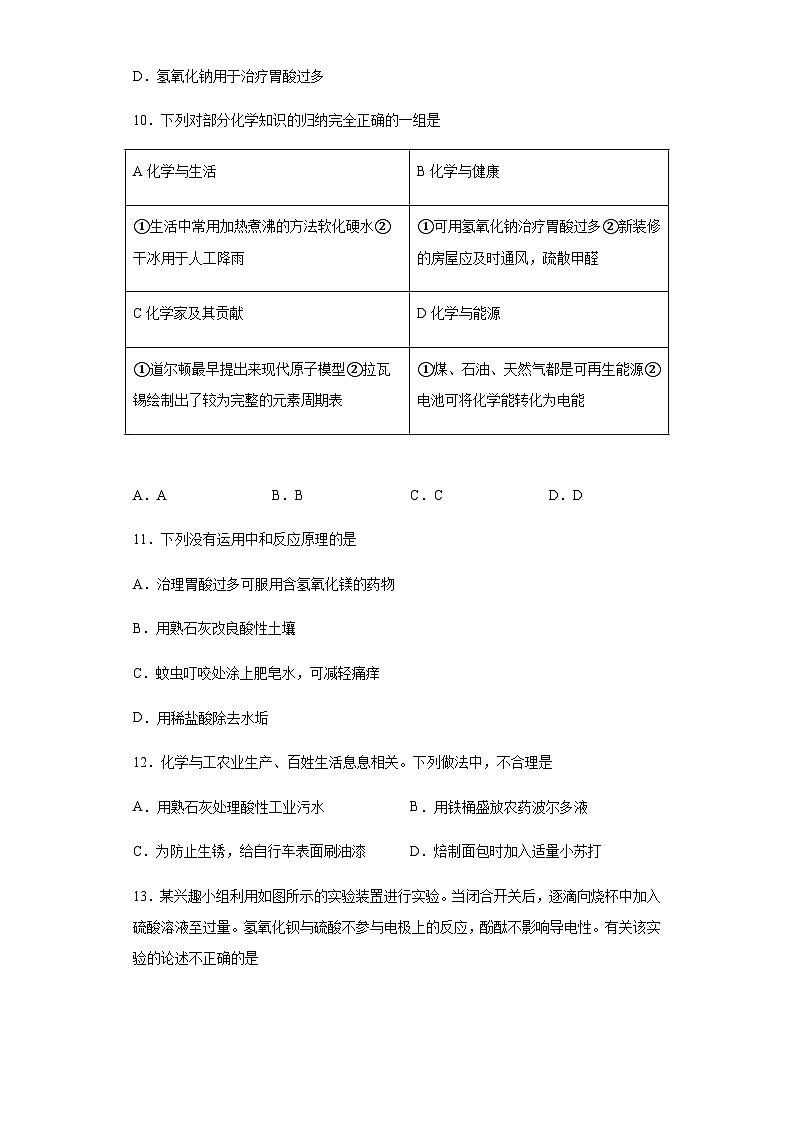 中考化学一轮复习专项巩固练习 中和反应的应用专练汇总（七）（含答案解析）第3页