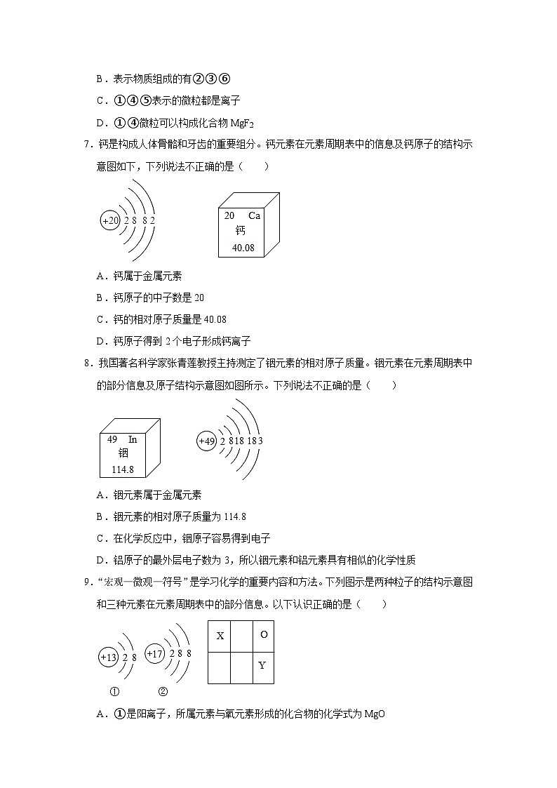 中考化学一轮复习专项巩固练习 微粒结构示意图练习汇总（二）（含答案解析）第3页