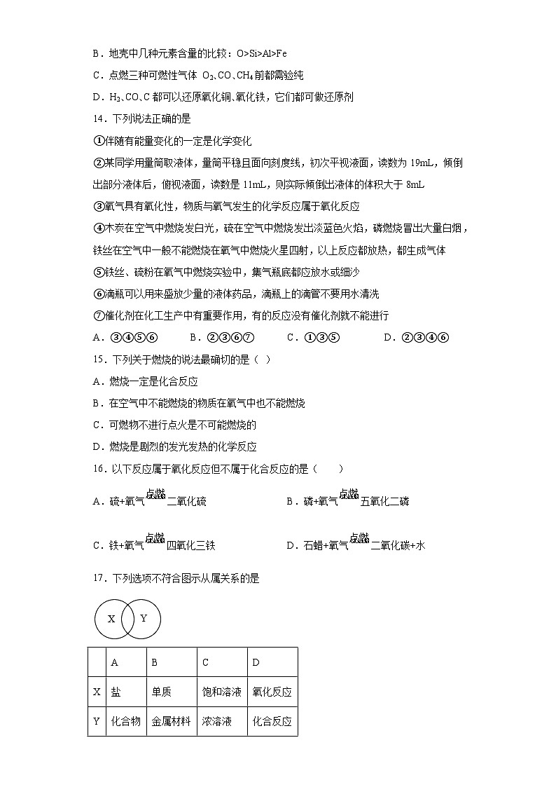 中考化学一轮复习专项巩固练习 氧化反应练习汇总（四）（含答案解析）第3页