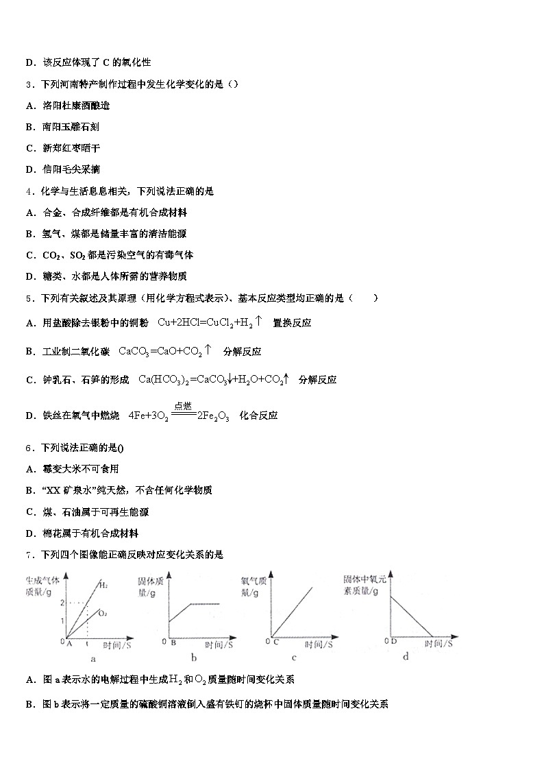 吉林省通化市2026年中考化学模拟精编试卷（含答案解析）第2页