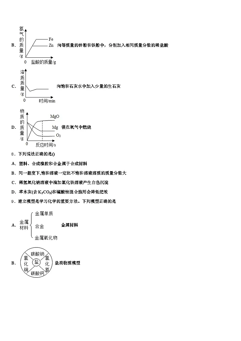 云南省红河哈尼族彝族自治州2026年中考化学全真模拟试题（含答案解析）第3页