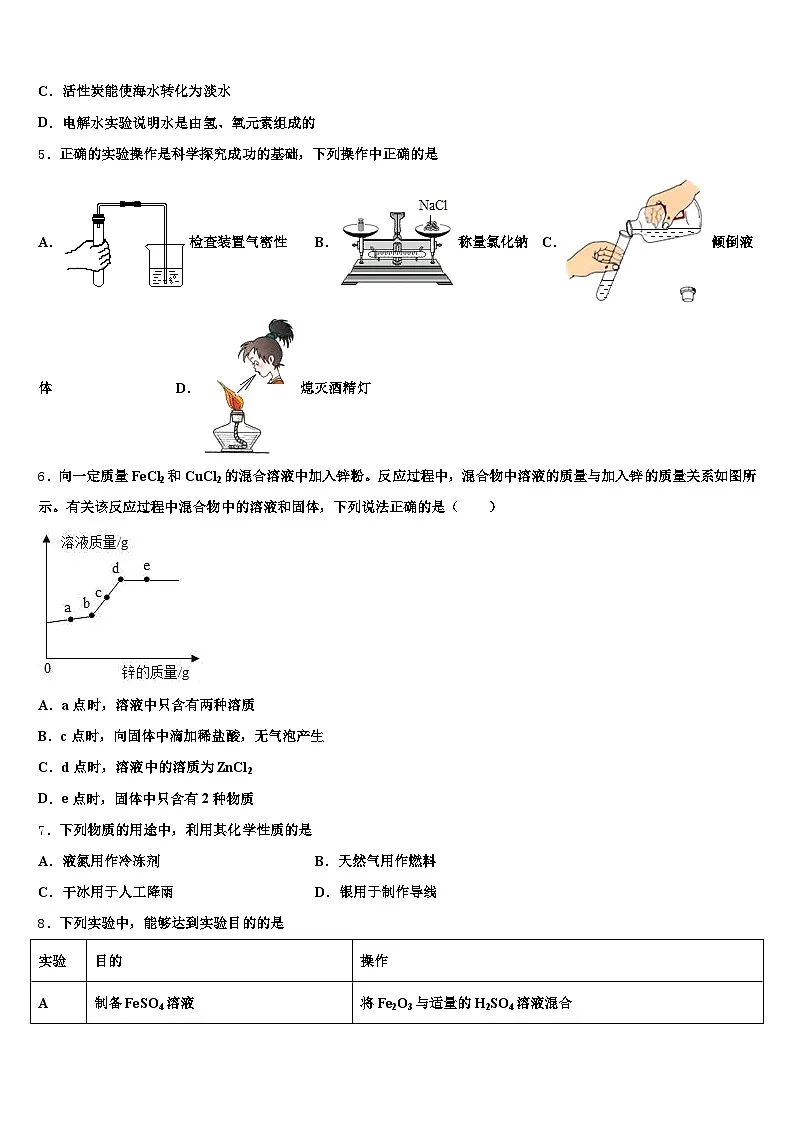 2026届四川省遂宁市中考化学全真模拟试卷（含答案解析）第2页