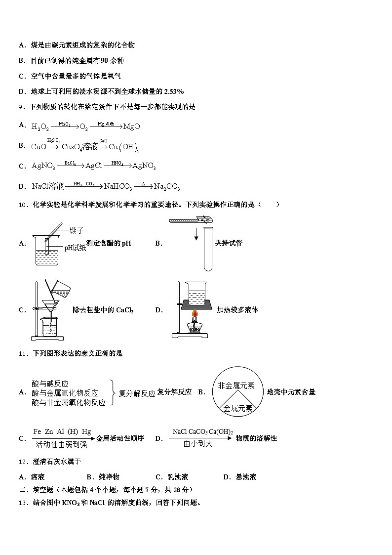 山东省枣庄市2025-2026学年中考化学模拟预测题（含答案解析）第3页