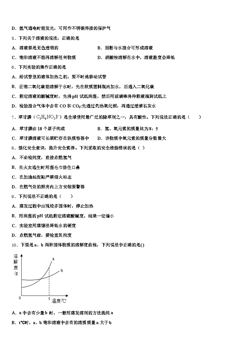 2026届昭通市中考五模化学试题（含答案解析）第2页