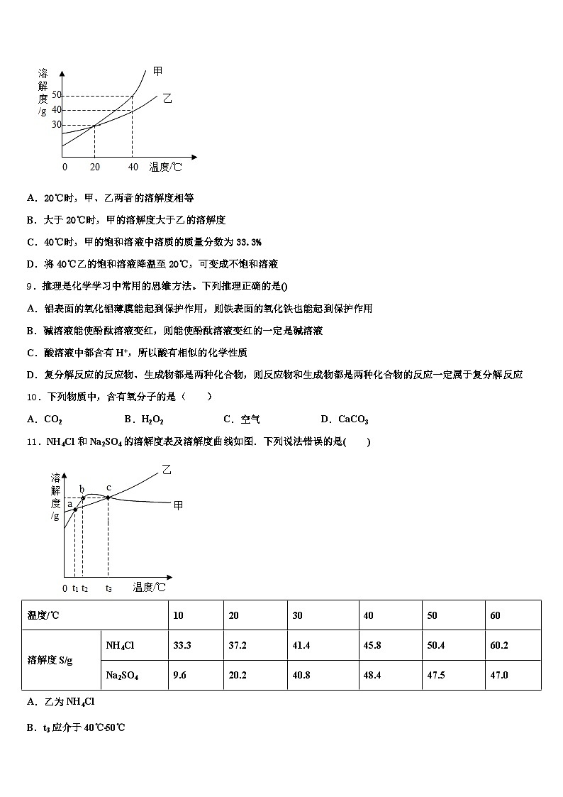 2026年衡水市中考化学五模试卷（含答案解析）第3页