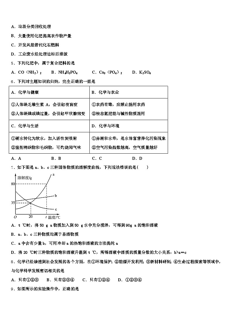 马鞍山市2025-2026学年中考猜题化学试卷（含答案解析）第2页
