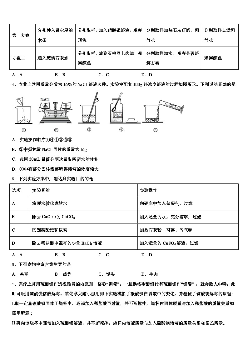 西藏自治区昌都市2025-2026学年中考试题猜想化学试卷（含答案解析）第2页