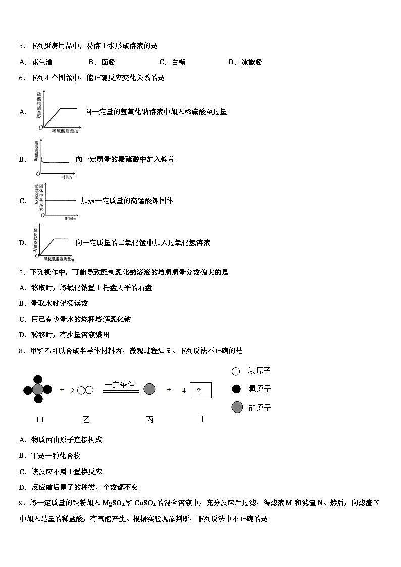 西宁市2025-2026学年中考化学最后冲刺模拟试卷（含答案解析）第2页