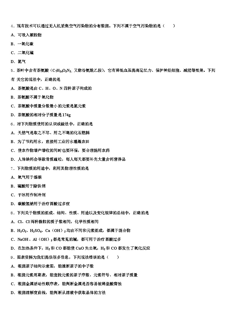安康市2026年中考化学押题卷（含答案解析）第2页