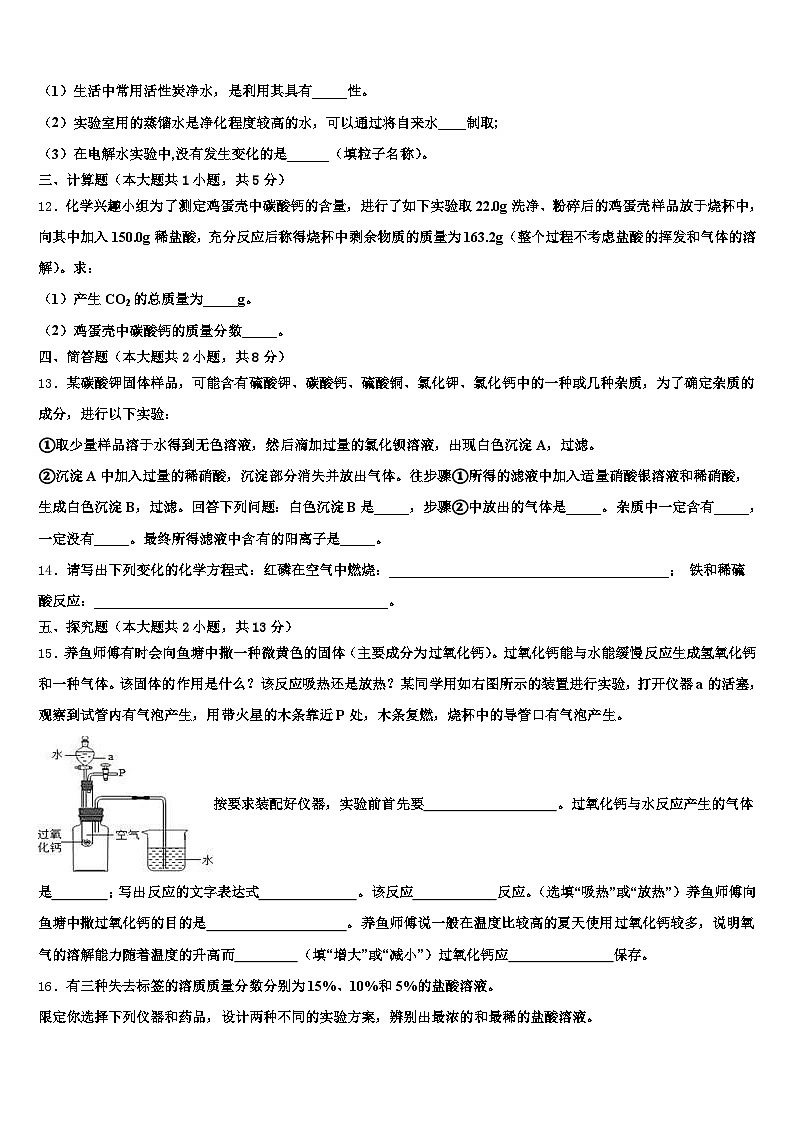 2026届四川省遂宁市中考化学最后冲刺模拟试卷（含答案解析）第3页