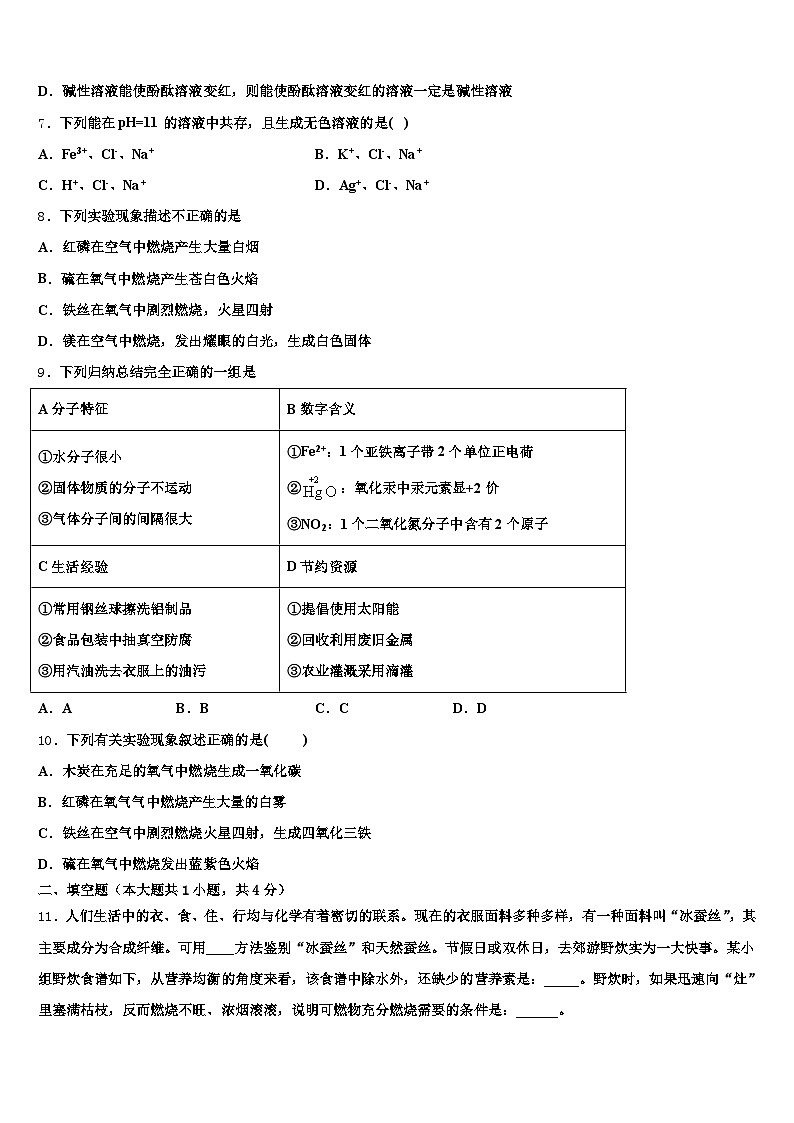 2026届广西壮族自治区河池市中考四模化学试题（含答案解析）第2页