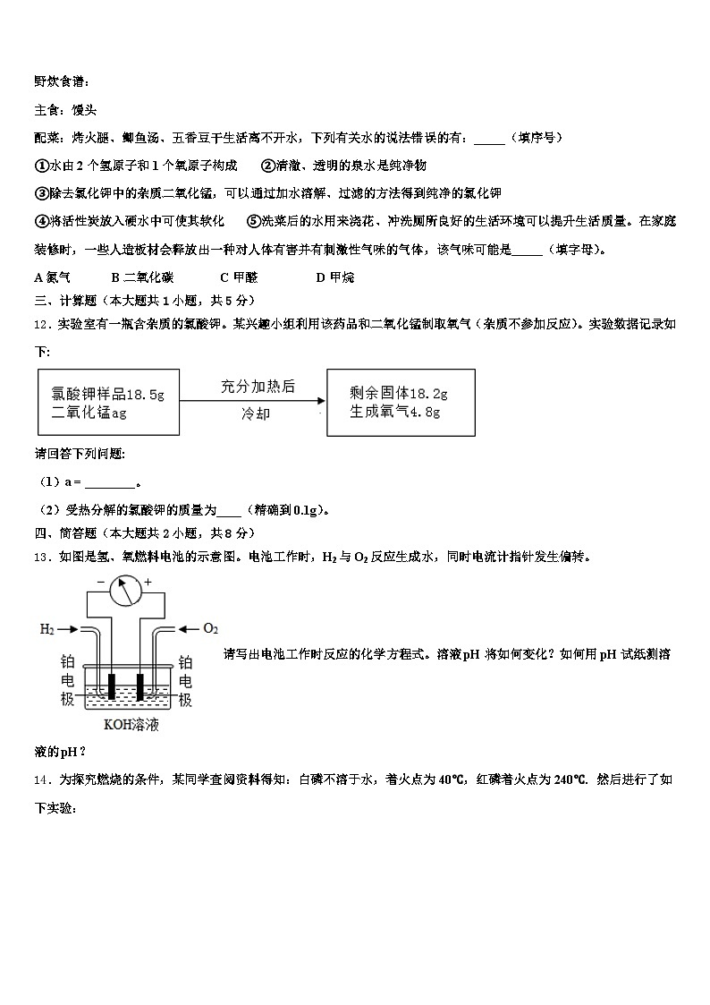 2026届广西壮族自治区河池市中考四模化学试题（含答案解析）第3页