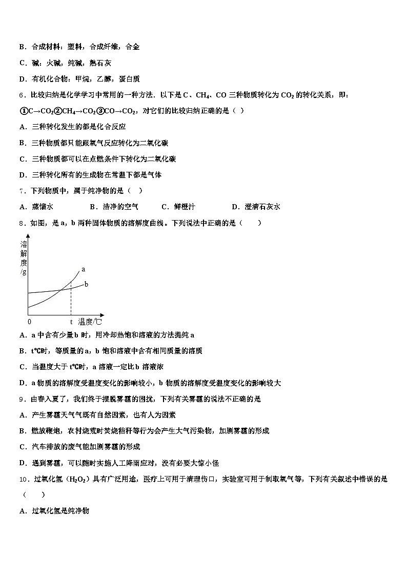 咸阳市2025-2026学年中考试题猜想化学试卷（含答案解析）第2页