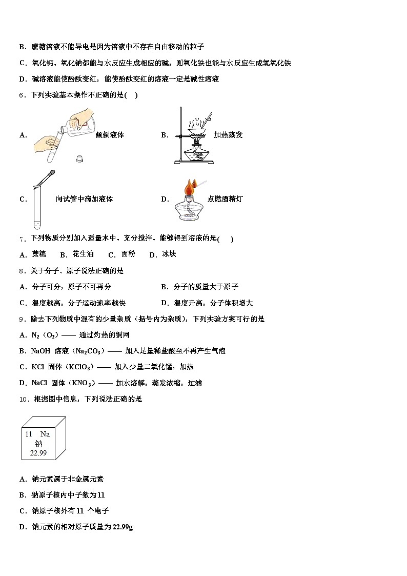 2026年郴州市中考化学适应性模拟试题（含答案解析）第2页