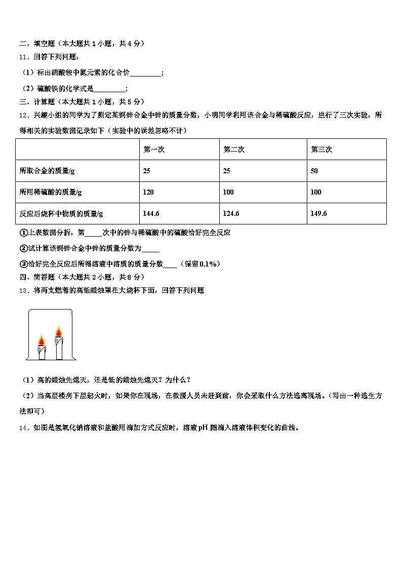 2026届黑龙江省大庆市中考五模化学试题（含答案解析）第3页