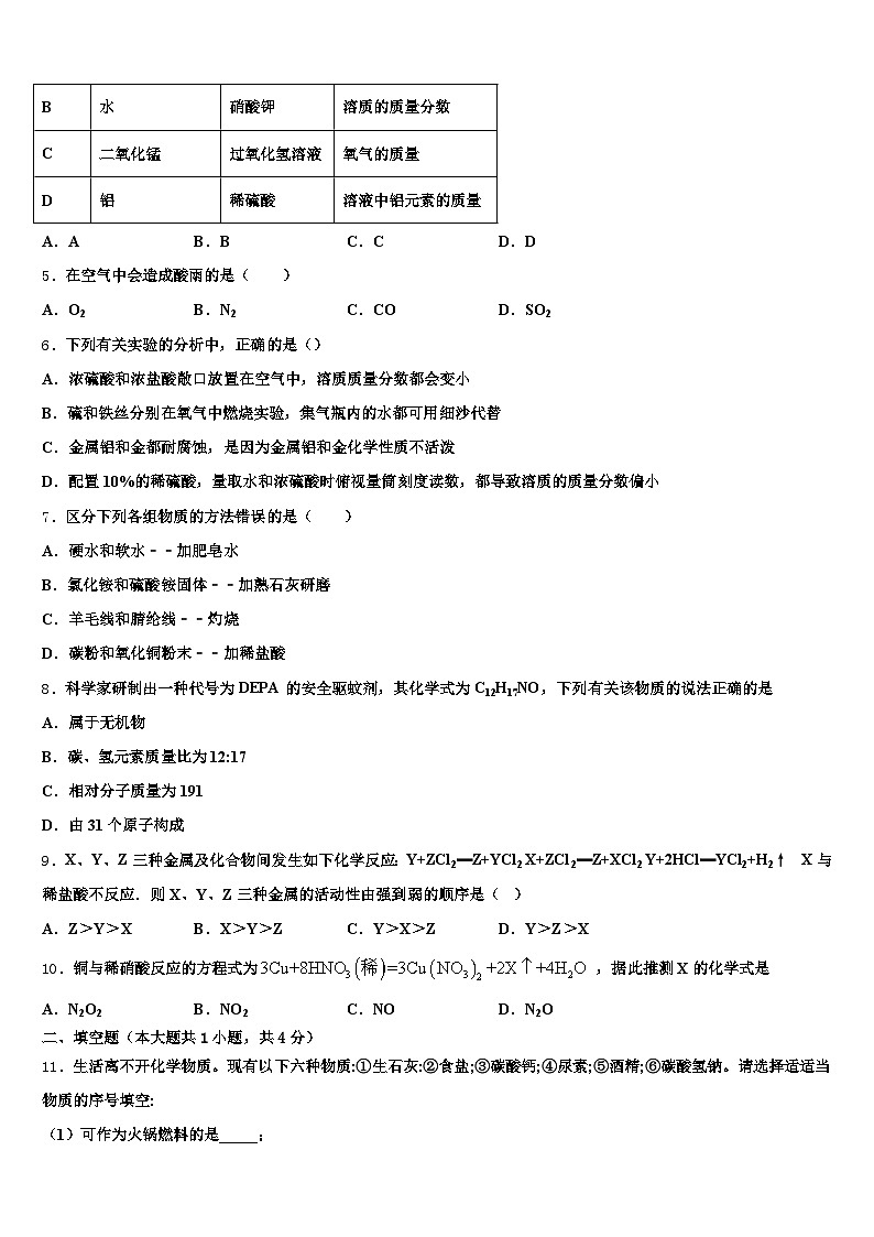 铜陵市2025-2026学年中考化学押题试卷（含答案解析）第2页