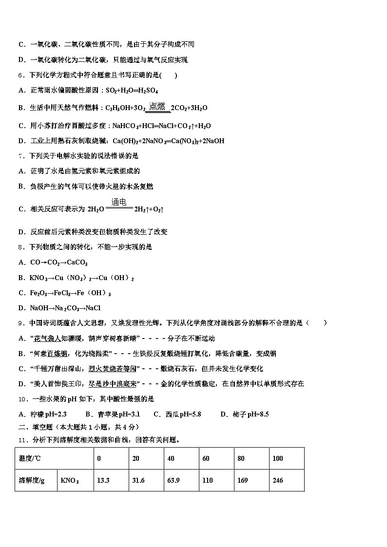 2026届黑龙江省中考化学模试卷（含答案解析）第2页