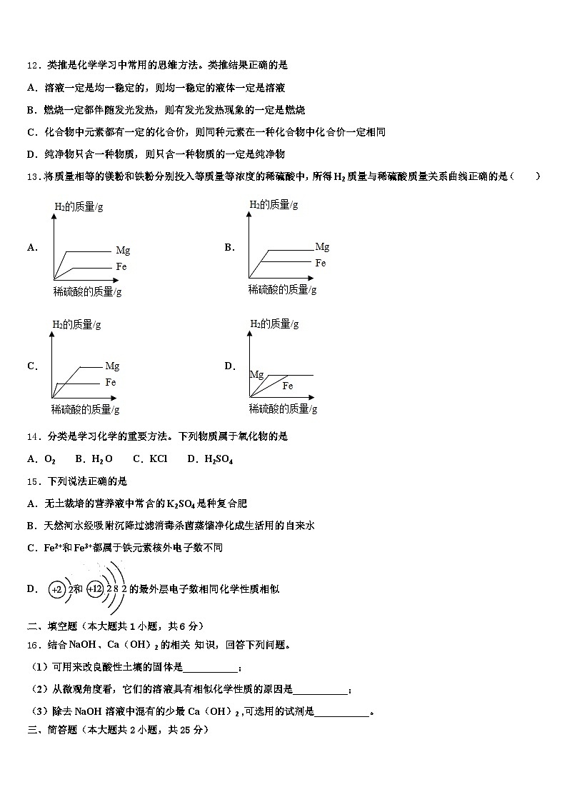 2026届商丘市中考化学考试模拟冲刺卷（含答案解析）第3页