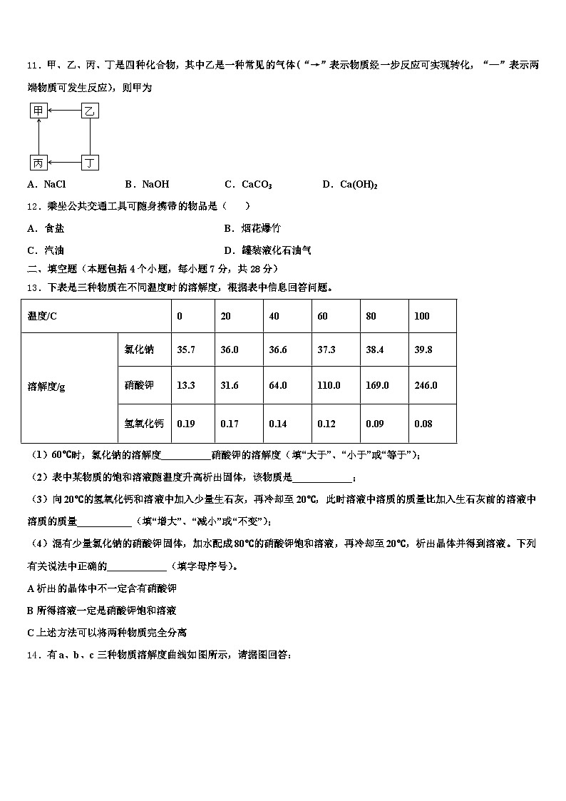 2026年温州市中考试题猜想化学试卷（含答案解析）第3页