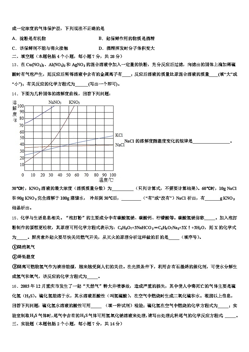 2025-2026学年内蒙古自治区阿拉善盟中考五模化学试题（含答案解析）第3页