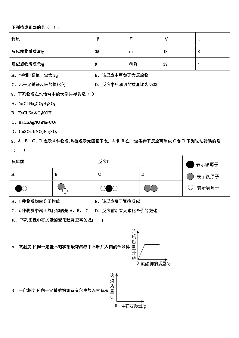 沧州市2026年中考五模化学试题（含答案解析）第2页