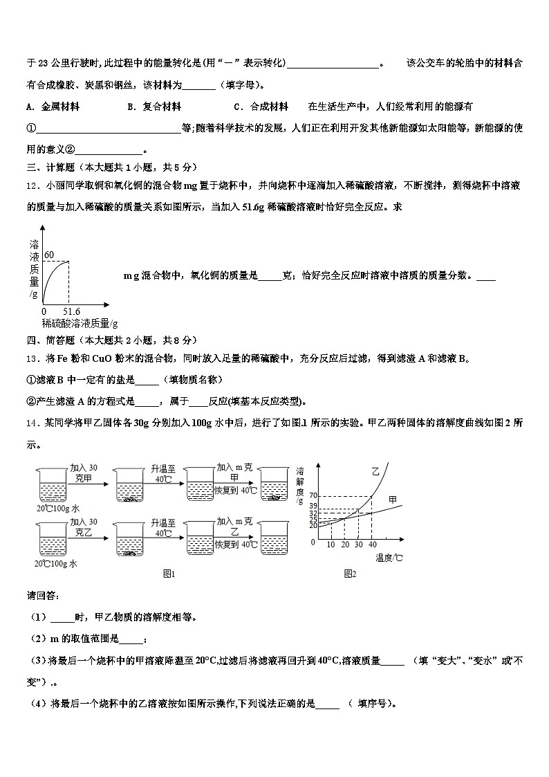 2026年攀枝花市中考四模化学试题（含答案解析）第3页