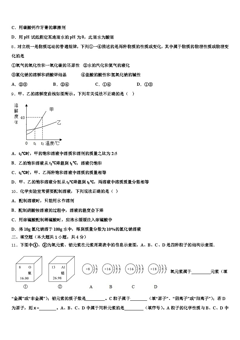 2026年山东省初中化学毕业考试模拟冲刺卷（含答案解析）第2页