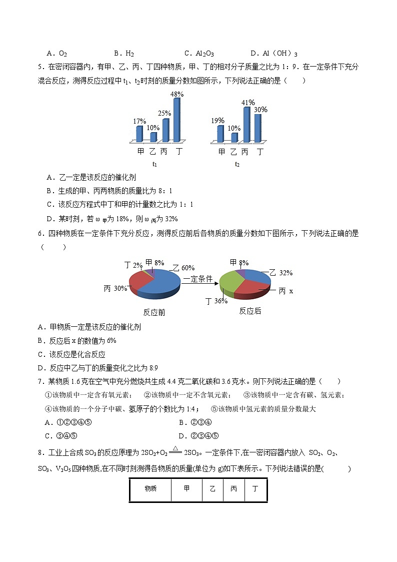 （人教版）中考化学一轮复习单元检测第五单元  化学方程式（原卷版）第2页