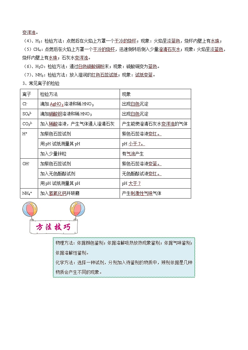 中考化学一轮复习考点练习考点17 物质的检验与鉴别、分离与提纯（解析版）第2页