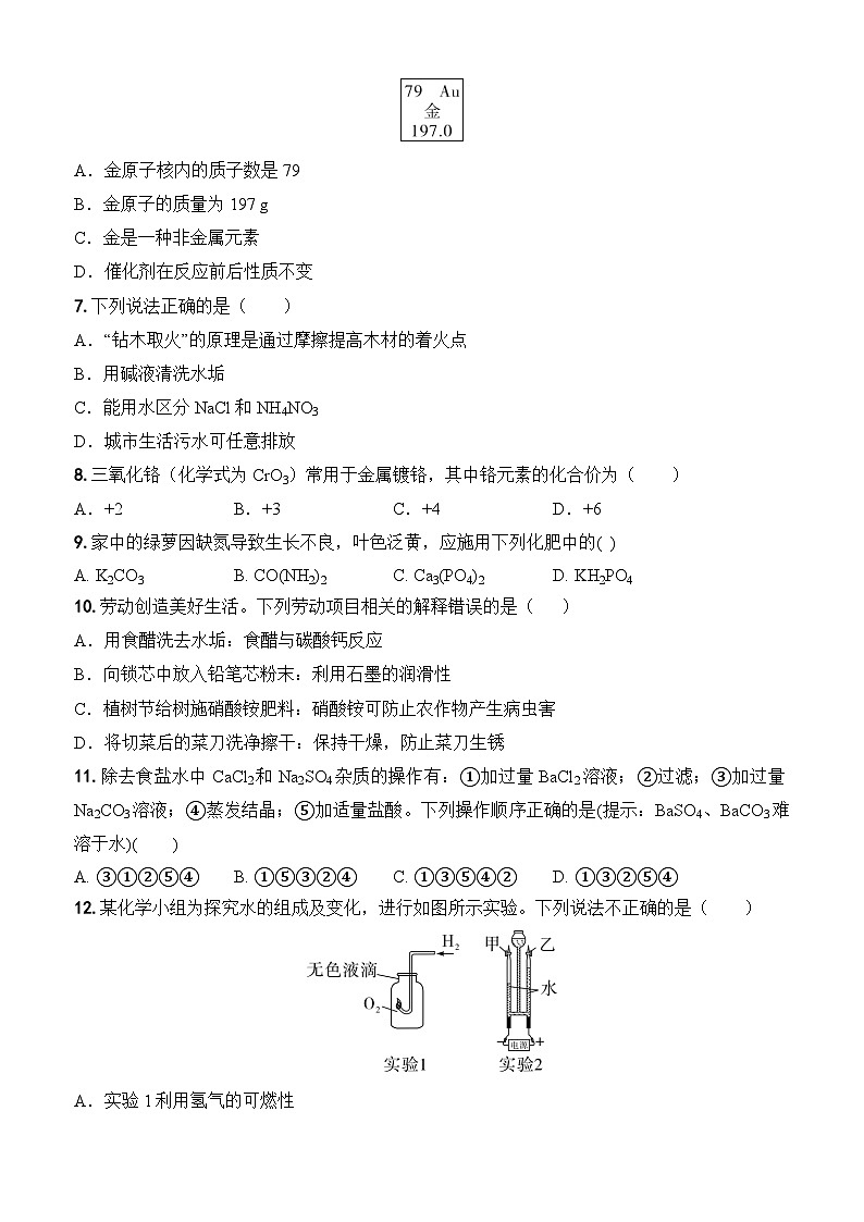 2026年河南省中考化学趋势卷（原卷版）第2页